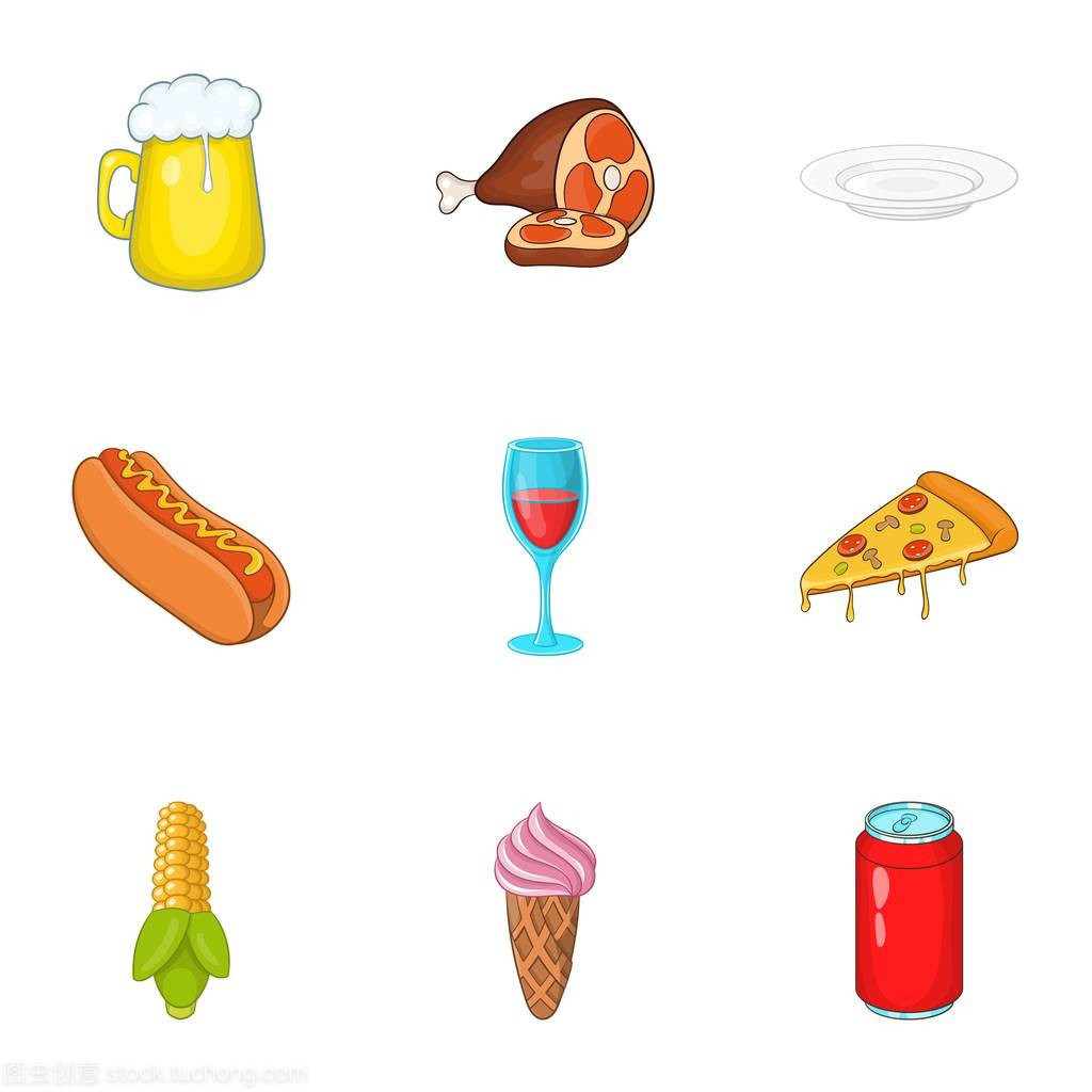 垃圾食品卡通圖標集 可愛與誘惑的視覺盛宴